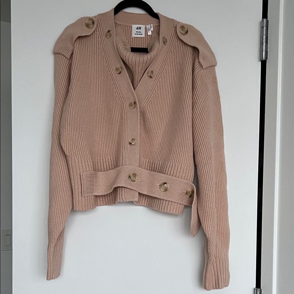 H&M Women's Beige Button-Up Cardigan